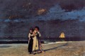 Promenade on the Beach Realism painter Winslow Homer